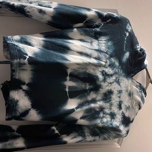 Tie dye blue and white hoody with lace up back detail. Worn once euc.
